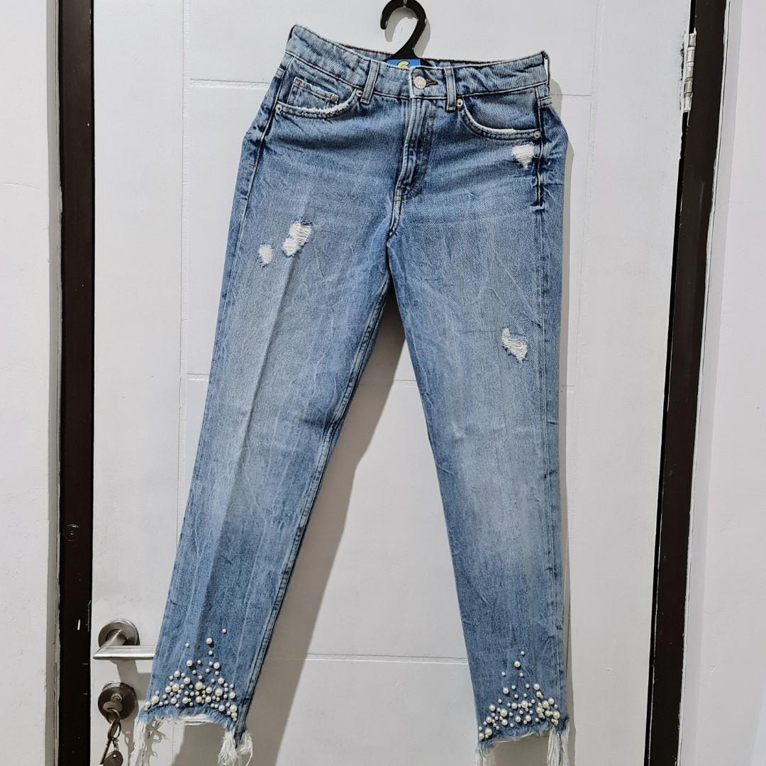 h m jeans pearl Fesyen Wanita Pakaian Wanita Bawahan di Carousell