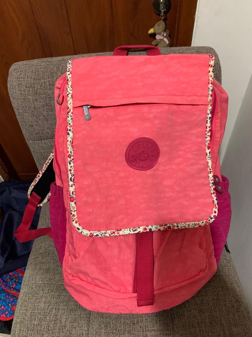 Kipling haruko pink backpack, Fesyen Wanita, Tas & Dompet di Carousell