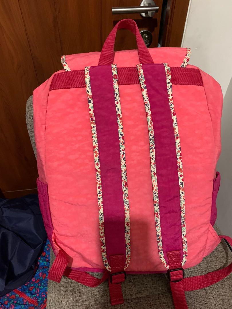 Kipling haruko pink backpack, Fesyen Wanita, Tas & Dompet di Carousell