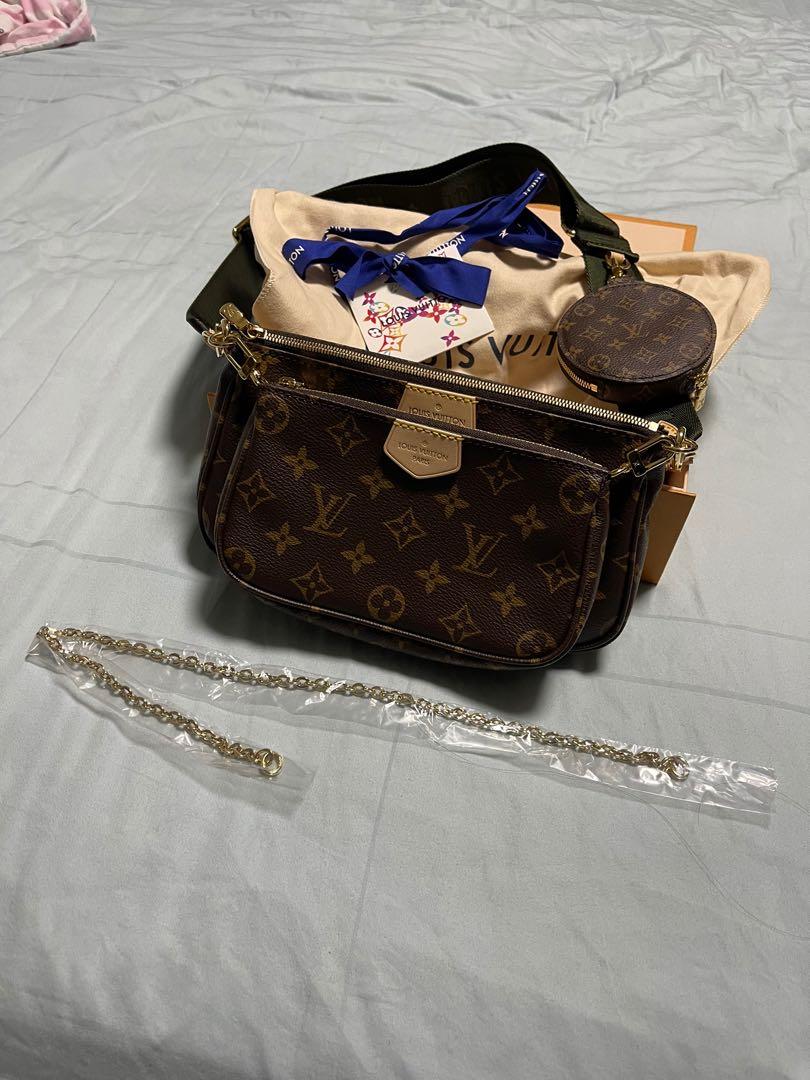 Authentic Louis Vuitton LV M44813 Multi Pochette Accessories (Khaki/Green,  Pristine Condition), Luxury, Bags & Wallets on Carousell