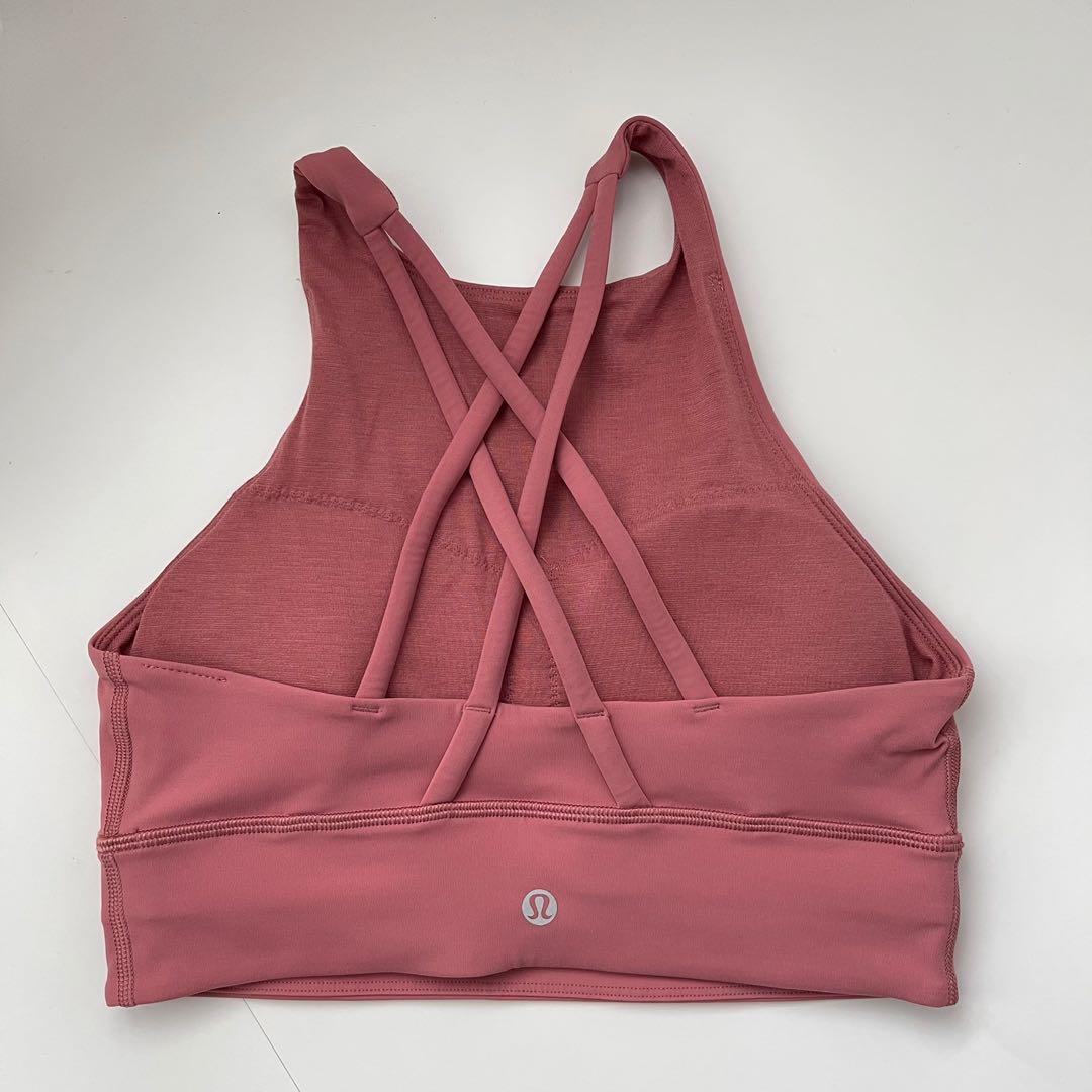 Lululemon 6 Energy Bra High Neck Long Line Tough Brier Rose Sports Sports Apparel On Carousell