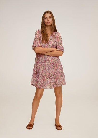 Mango pink sales floral dress
