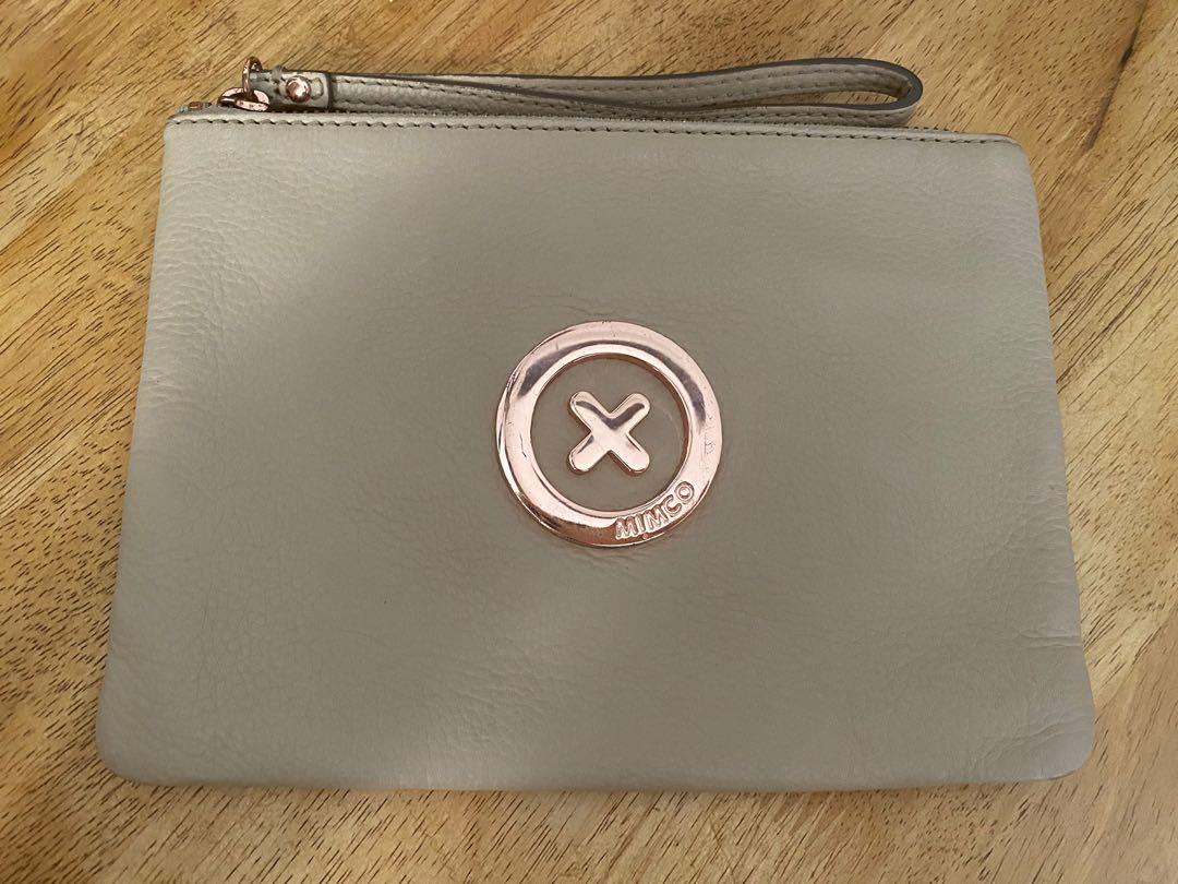 Mimco beige leather and rose gold clutch Women s Fashion Bags