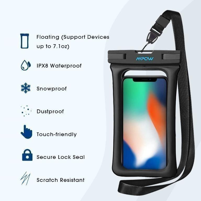 Mpow universal waterproof case sales ipx8 phone pouch dry bag