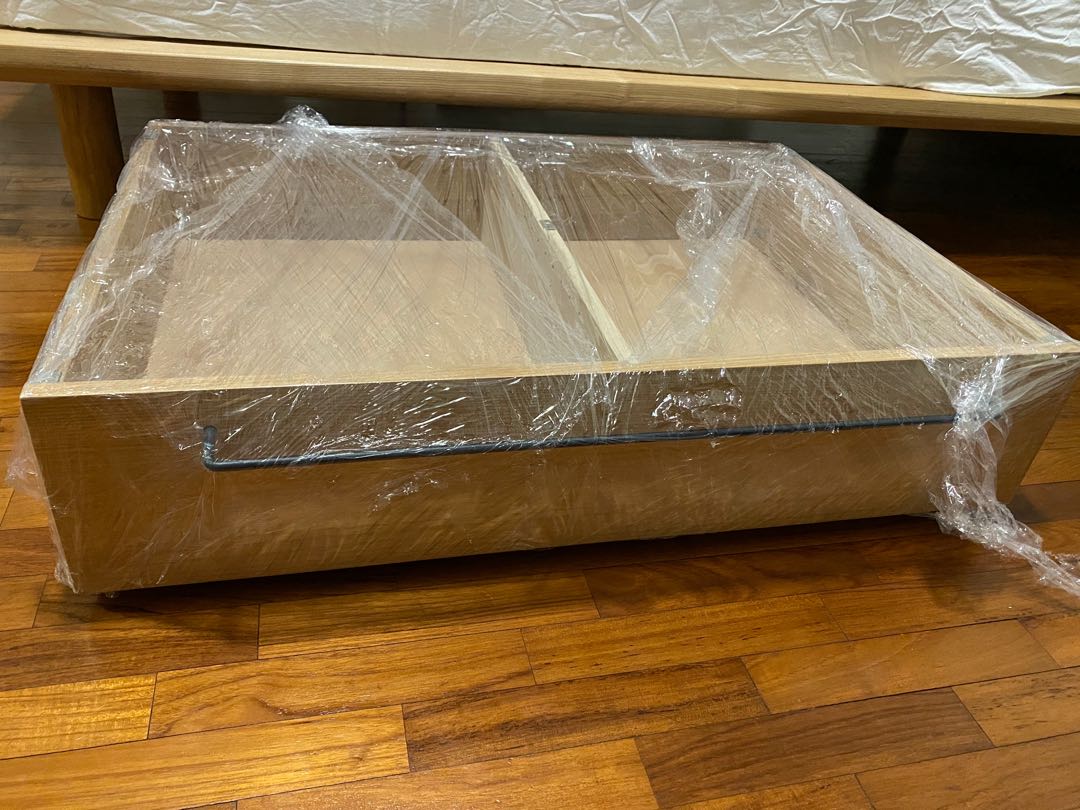 MUJI Underbed Storage Oak S, Furniture, Beds & Mattresses on Carousell