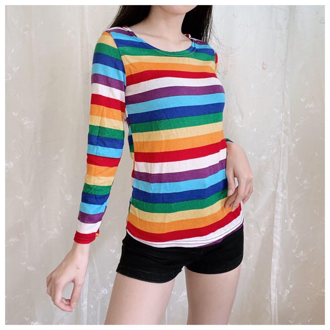 Rainbow Strap Rainbow Crop Top Forever 21 Forever 21 Rainbow