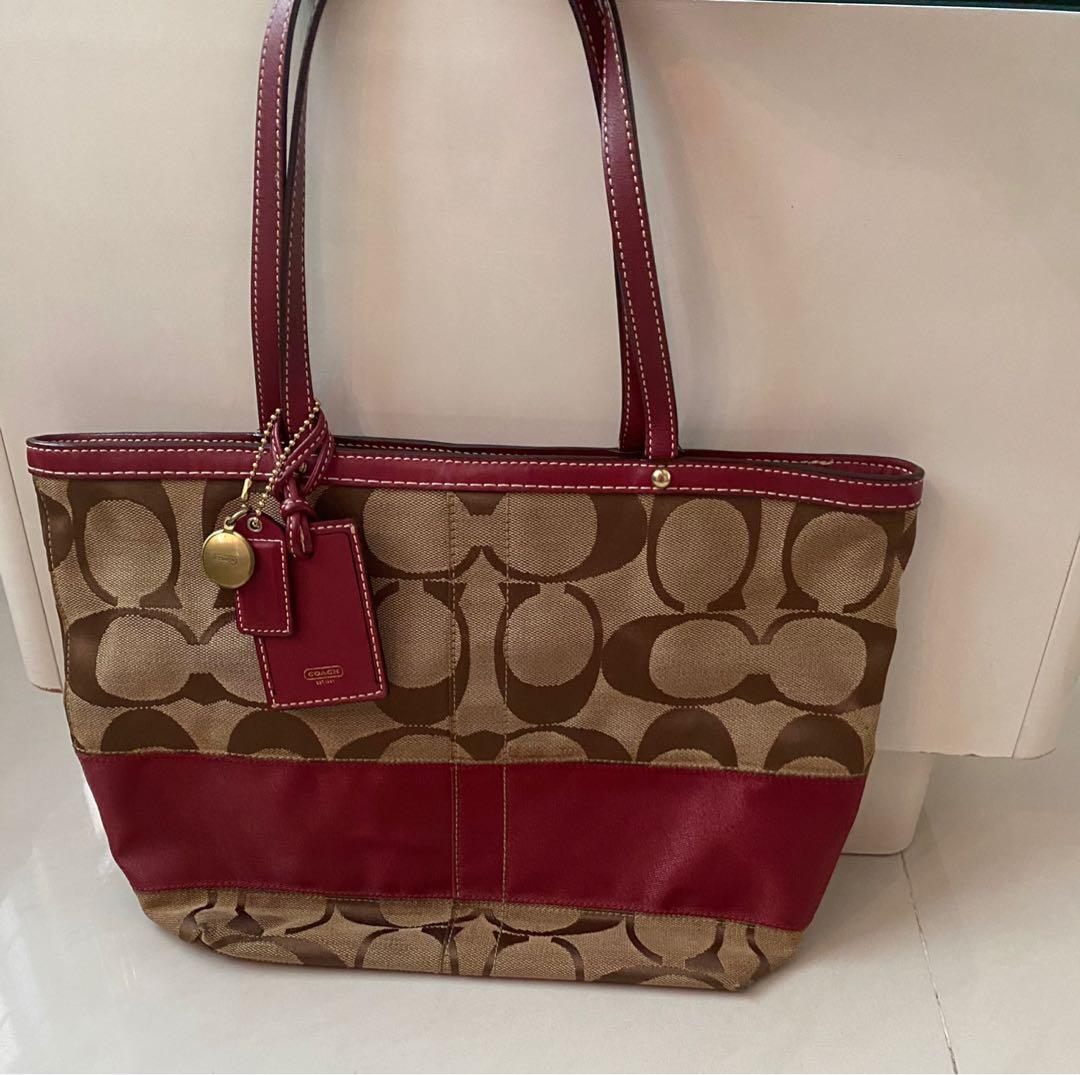 Red coach tote clearance bag