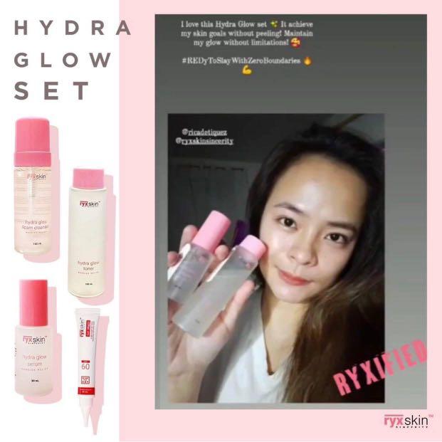 Ryx Hydra Glow Set (Category: Face Care) located in Mandaluyong City. Submitted by charlaloooo (Listing ID 1070506623, Image 2). Description: Want more dew? We know you do! ✨ Try our Hydra Glow Set for mega hydration and all-day glow! ❤️ #Ryx #RyxSkin #Ryxified #SlayTheDay #RyxSkincerity #RyxSkinSincerity #HydraGlowSet #HydraGlow #RyxHydraGlow #RyxSkincerityMandaluyong.