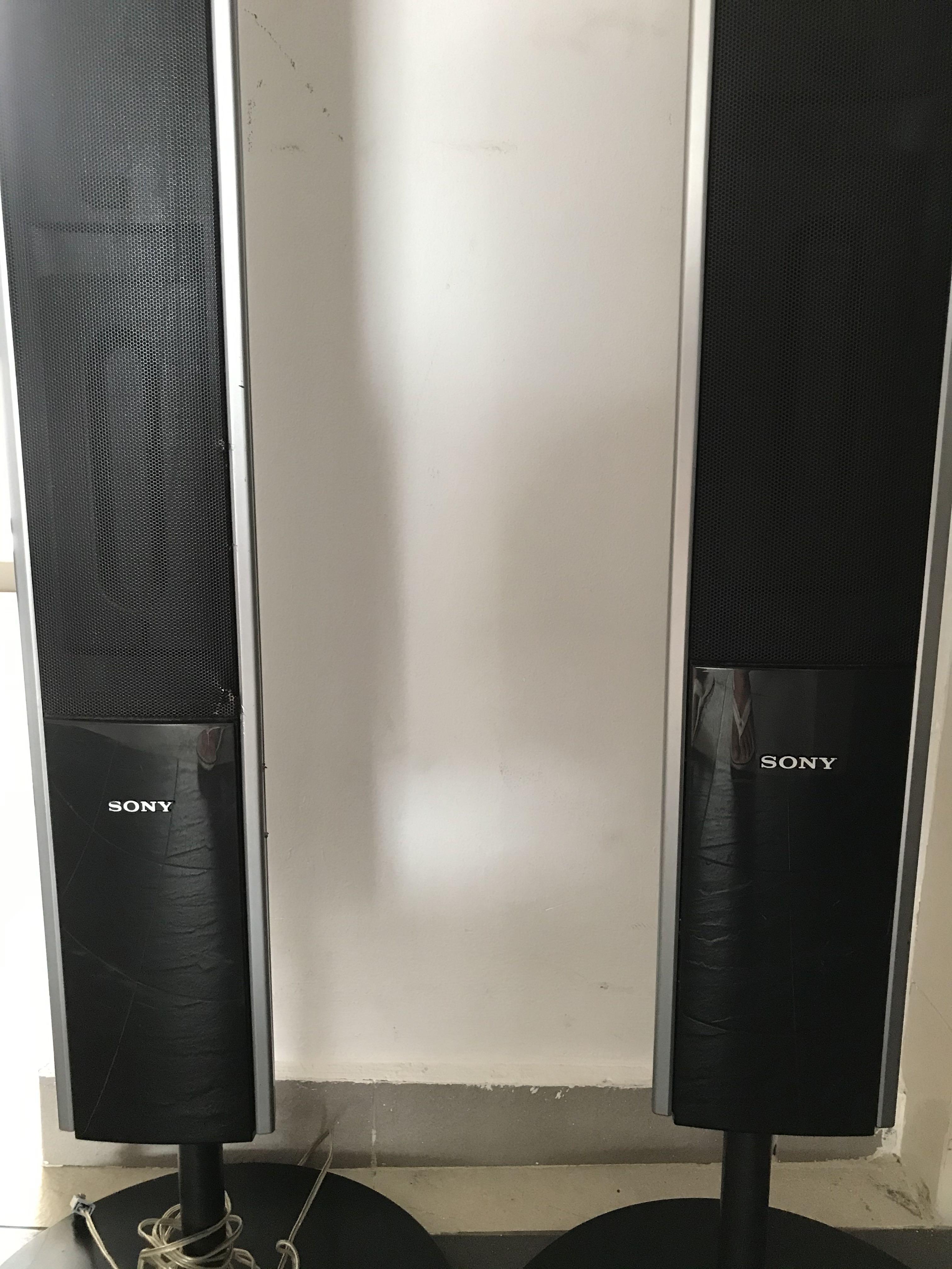 SONY 3 OHM Dual Tower Standing Speakers Pair / Sony Speaker System