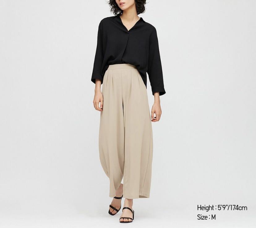 Women crepe jersey wide pants Clearance