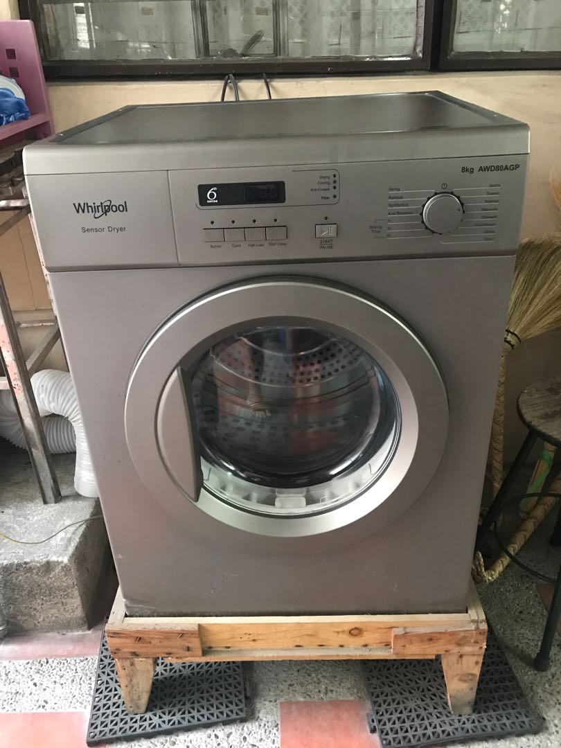 Whirlpool Sensor Dryer 8kg AWD80AGP good as NEW, TV & Home Appliances, Washing Machines and