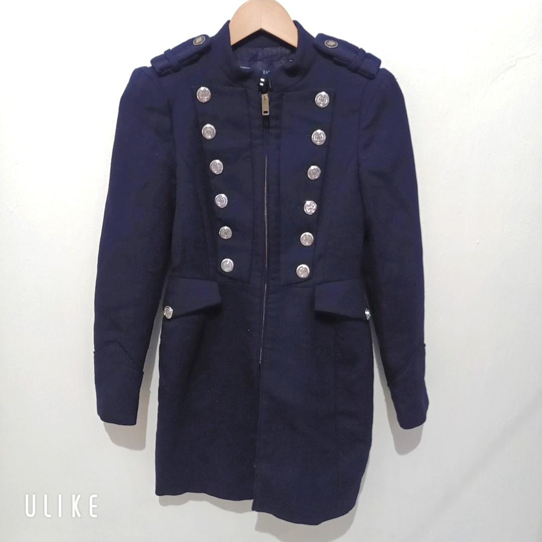 ZARA Navy Military Coat