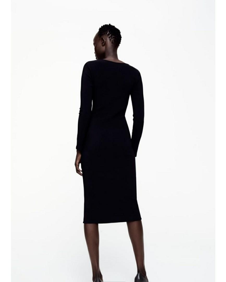 Zara Ottoman Rib Dress, Women's Fashion 