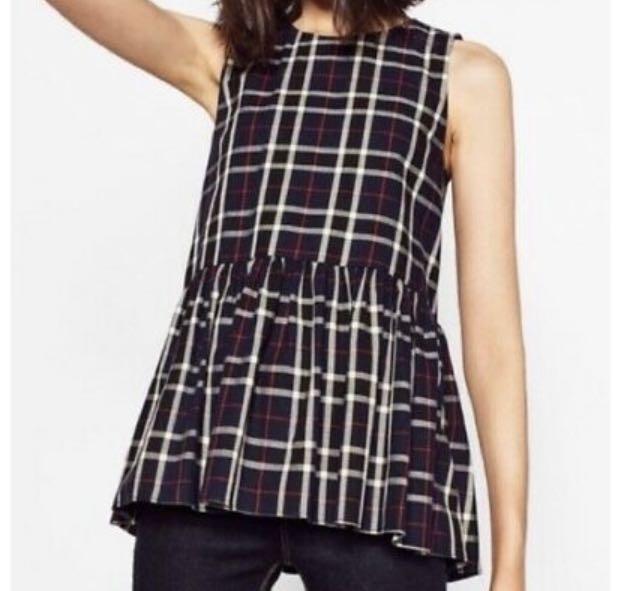 plaid peplum top