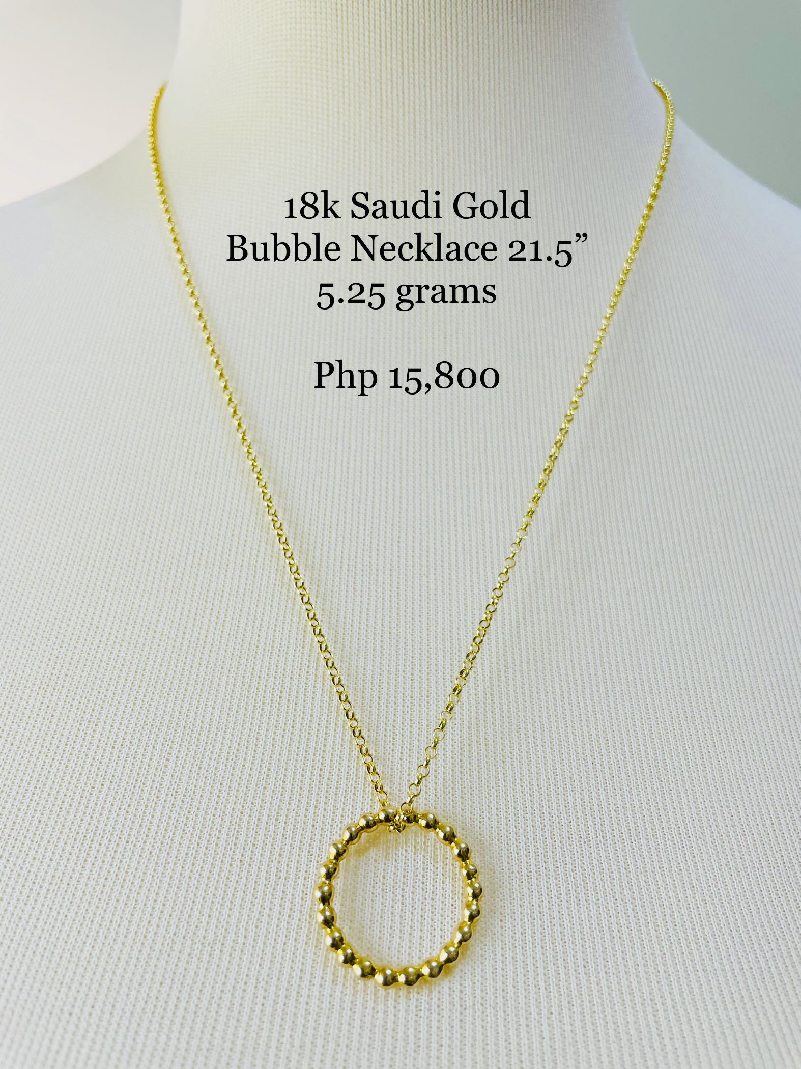 18k Saudi Gold Bubble Necklace 21.5