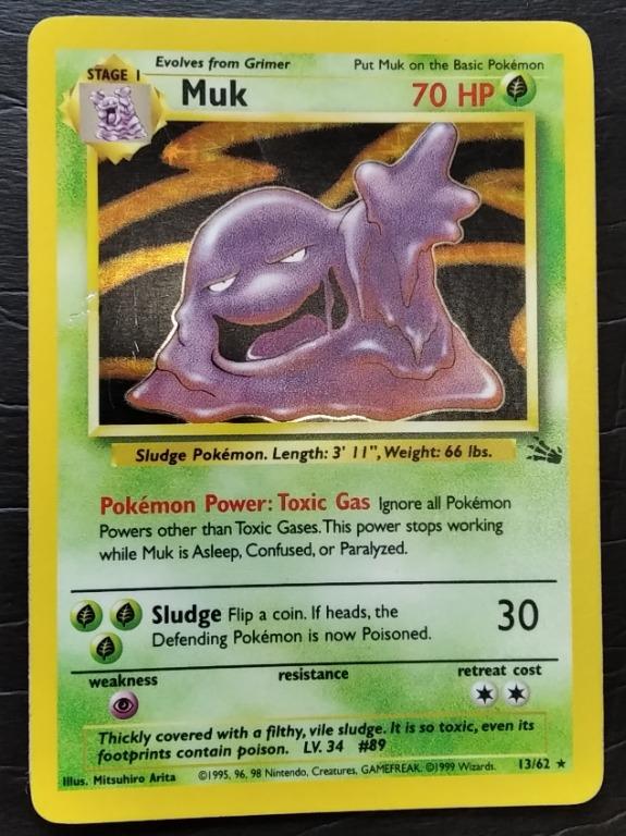 13/62 Muk Fossil Holo Rare Pokemon TCG Card