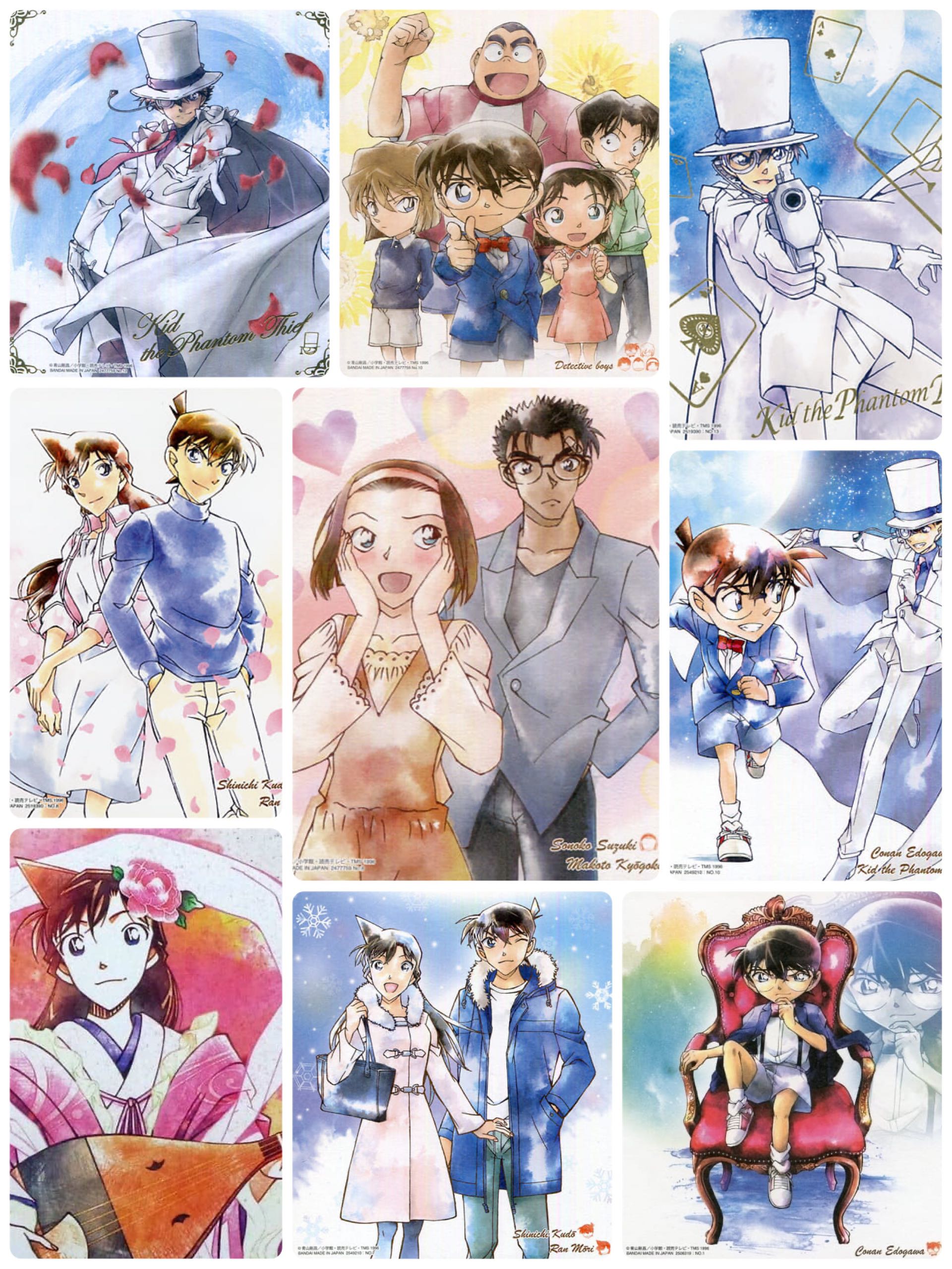 名偵探柯南art 色紙柯南灰原哀新一毛利蘭服部平次和葉怪盜基德 興趣及遊戲 玩具 遊戲類 Carousell
