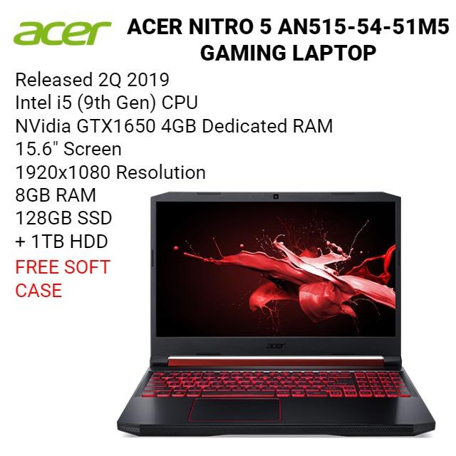  Acer Nitro 5 AN515-54-51M5-15.6 - i5-9300H - NVIDIA