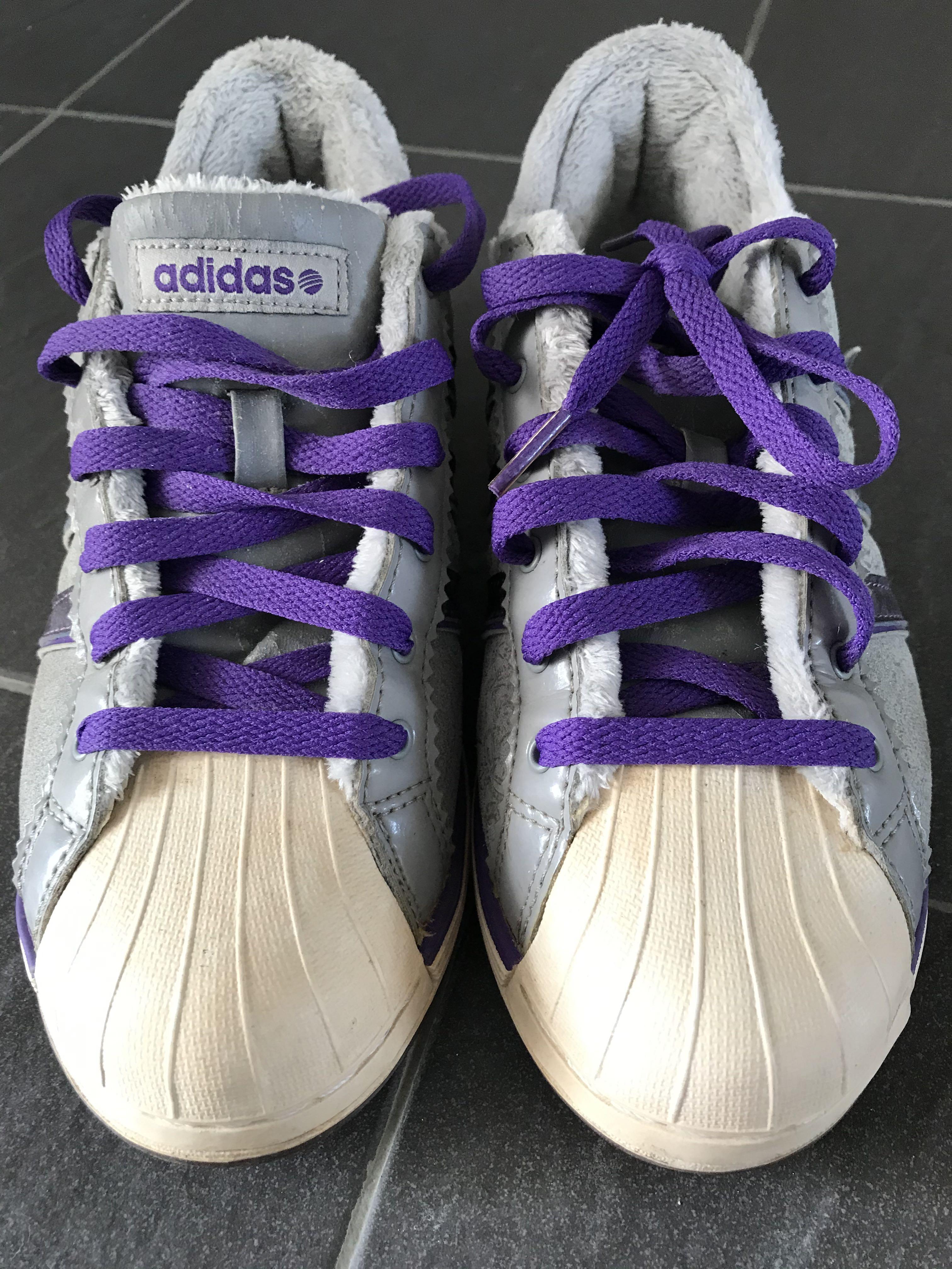 Adidas Neo Label Vibetouch Shoes Advanced System Womens Size Yoga Training Running Walking Hiking Sneakers Leather Purple Shiny 3 Stripes / Suitable for both Adult / Teenager / Kids,