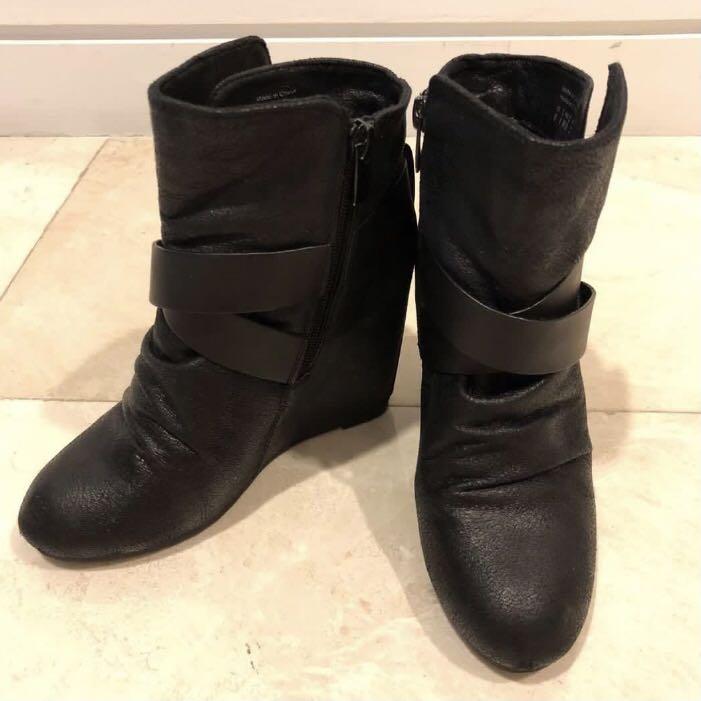SALE Aldo Black Wedge Boots GreatAsGifts