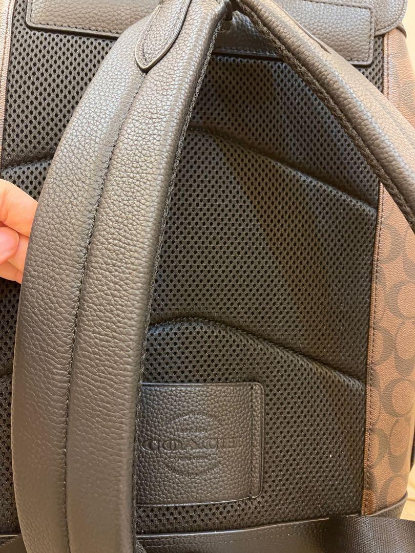 Hudson backpack in signature new arrivals canvas with varsity stripe