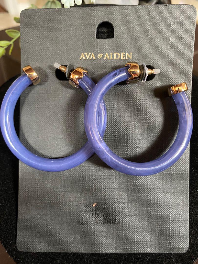 Ava Aiden Blue Hoop Earrings