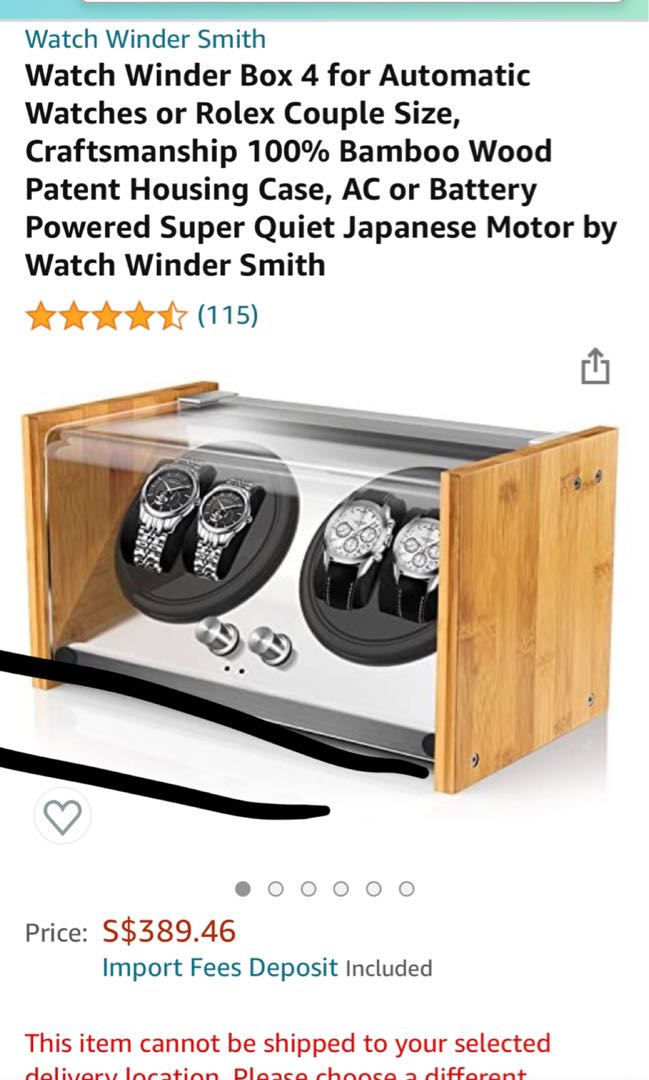 Bamboo finish 4 watch winder smith Luxury Watches on Carousell