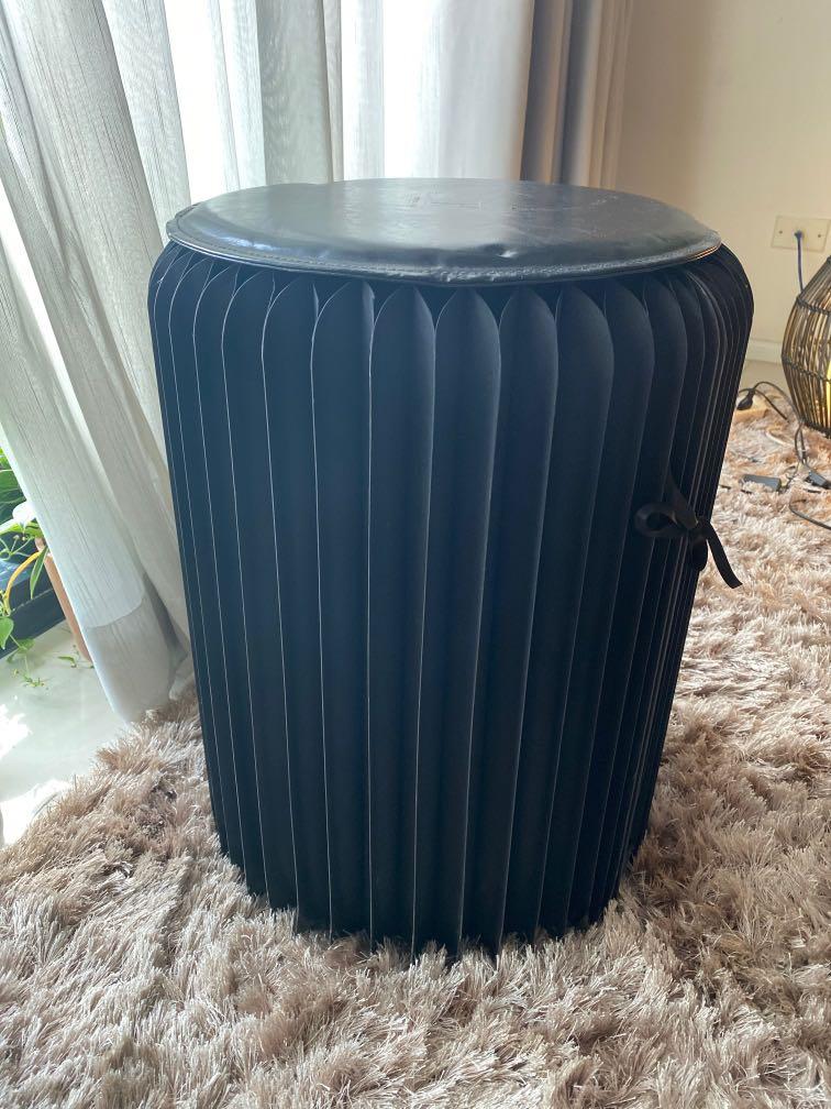 Black paper accent stool chair, Furniture & Home Living, Furniture