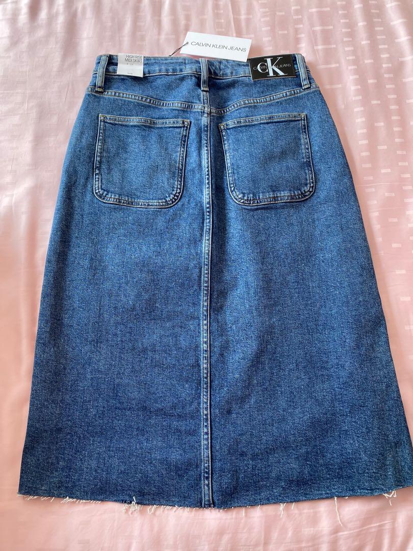 Calvin klein denim midi skirt top