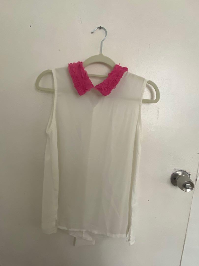 Chiffon White Top Lace Ribbon (Category: Blouses) located in Quezon City. Submitted by makitradeph (Listing ID 1070767858, Image 1). Description: Price negotiable for multiple items in my list..