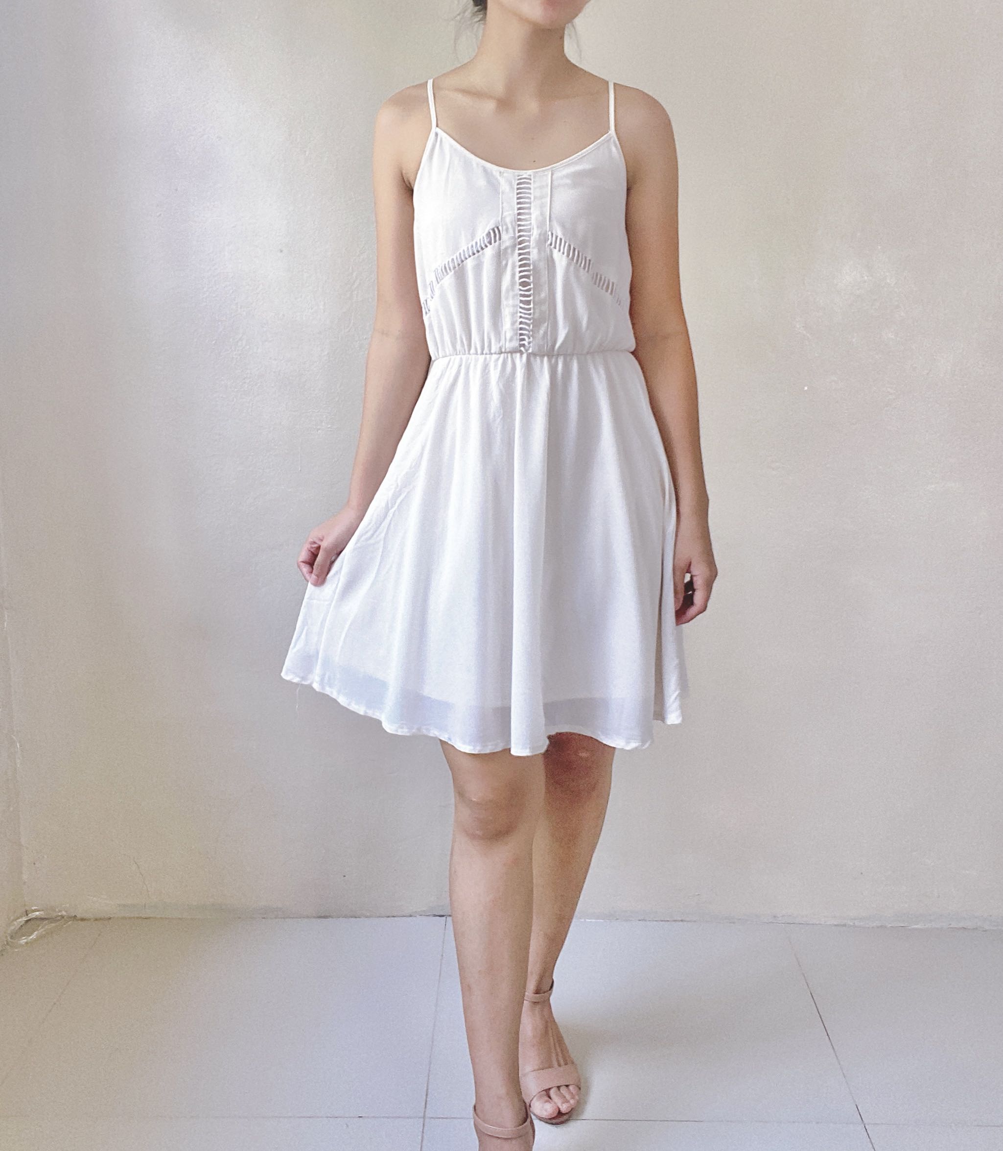 Flowy all chiffon dress in cream clearance