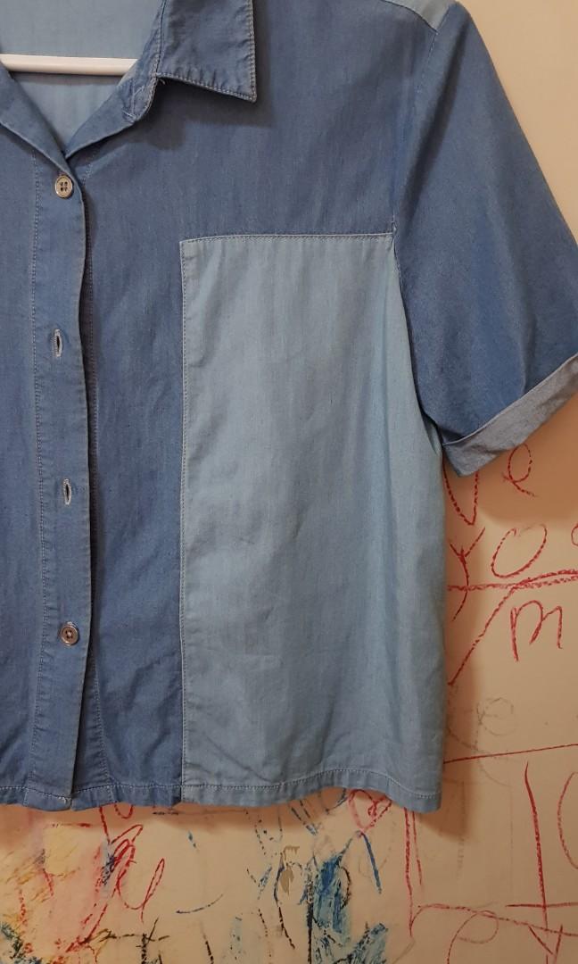 Denim shirt (Category: Shirts) located in Quezon City. Submitted by bons83 (Listing ID 1070709344, Image 3). Description: brand- 6ixty8ight new without tag just bought online but wrong size excellent condition soft/smooth fabric no flaws never worn medium.