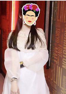 dress jolie clothing white with brocade