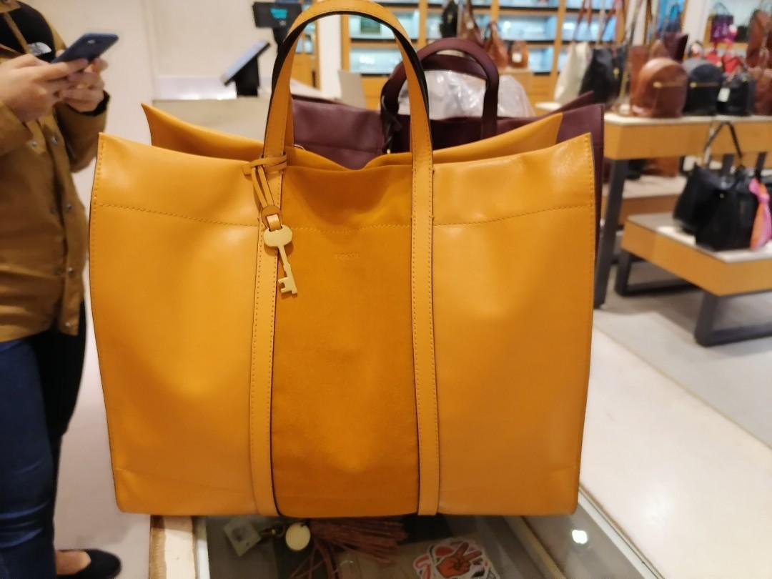 Fossil mustard yellow handbag new arrivals