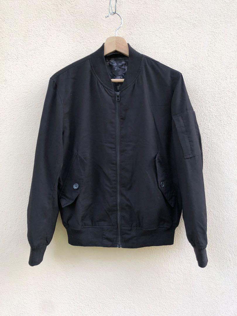 FREE SHIPPING GU UNIQLO Black Bomber Jacket like new Women s