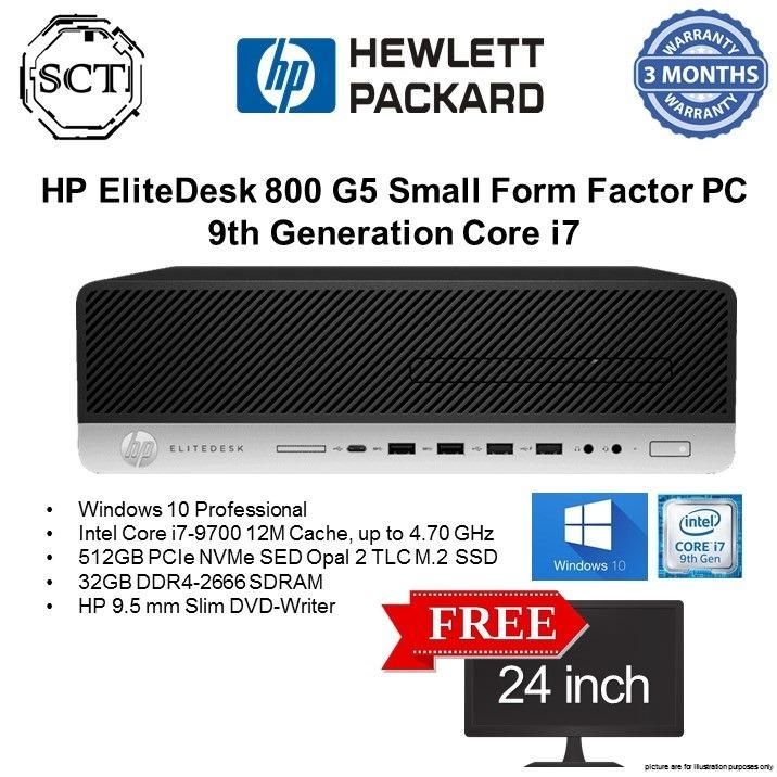 Hp Elitedesktop 800g5 Small Form Factor 9th Generation Core I7 9700 512gb Ssd 2tb 32gb Business Desktop Pc With Free 24 Inch Monitor Computers Tech Desktops On Carousell