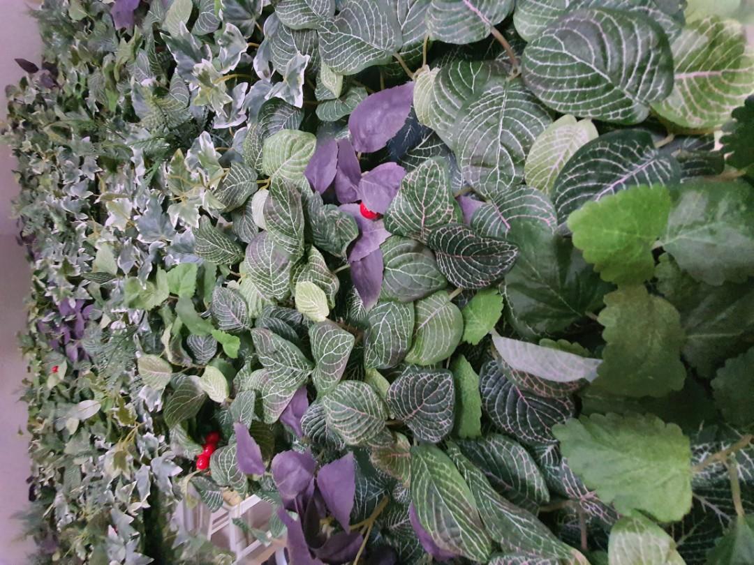 IKEA FEJKA Artificial plant, wall mounted/in/outdoor green/lilac26x26