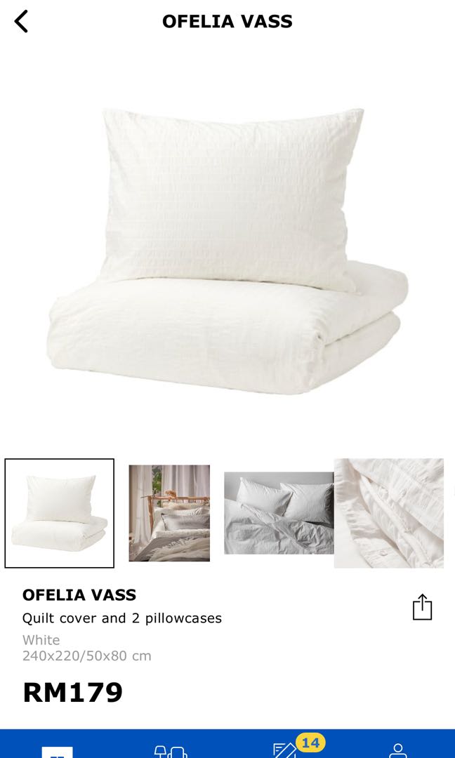 OFELIA VASS Duvet cover and pillowcase(s) - white King