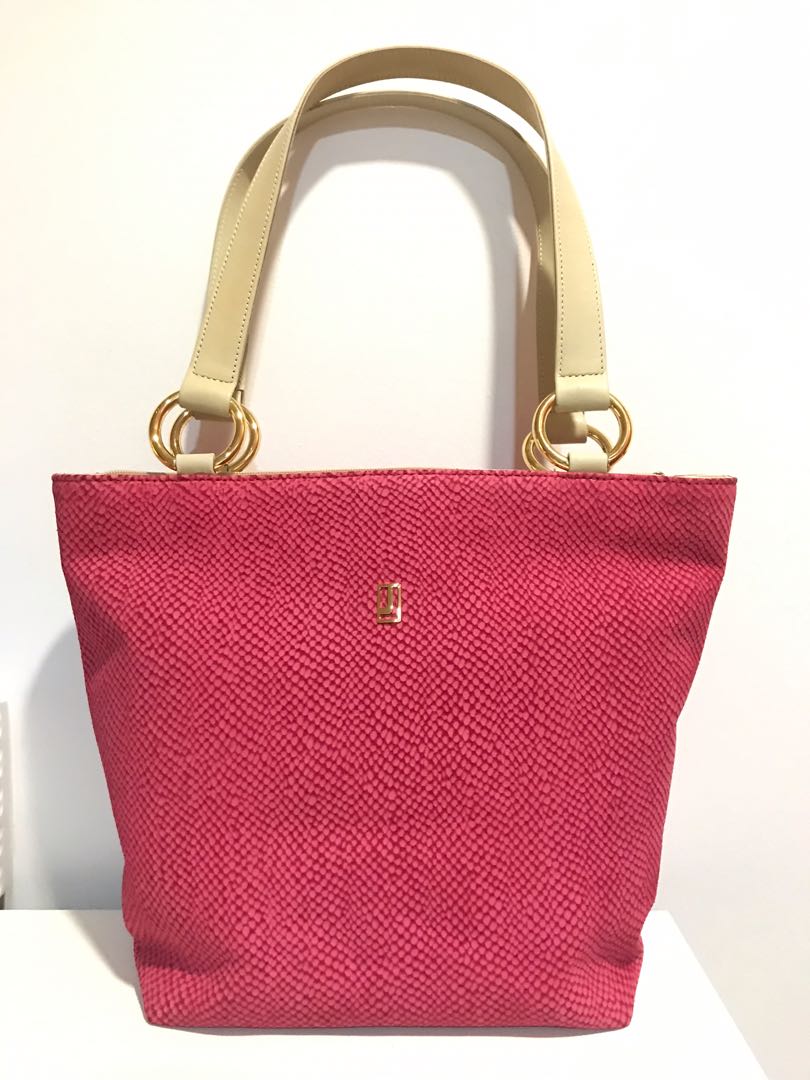 Jafferjees Leather Handbag in Fuchsia Pink, Women's Fashion, Bags