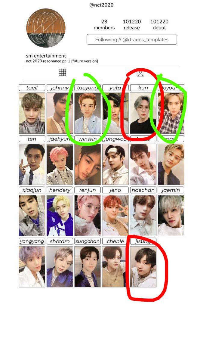 lf/wtb nct resonance pt 1 photocards kun sungchan doyoung jisung