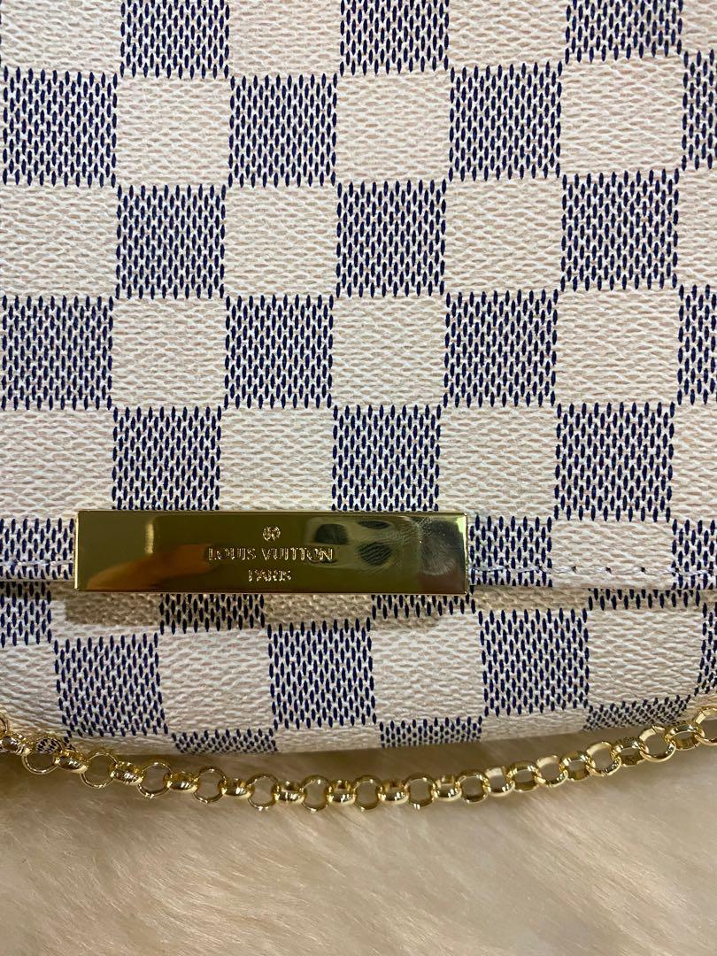 Louis Vuitton Crossbody Favorite Mm White Damier Azur Canvas