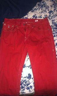 Men’s red true religion jeans