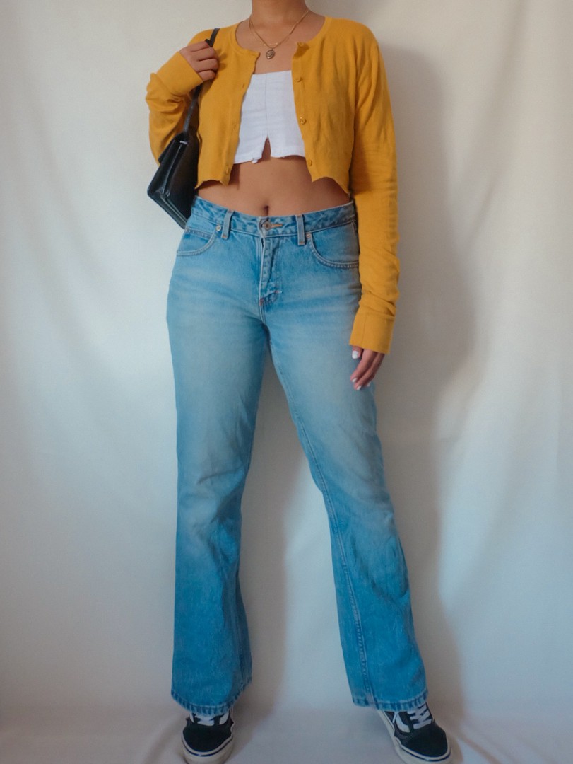 Mustard Yellow Cropped Cardigan, Women's Fashion, Tops, Others Tops on