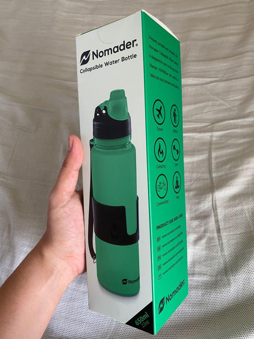 REPRICE Nomader collapsible water bottle (Category: Water Bottles & Tumblers) located in Quezon City. Submitted by hzltaperla (Listing ID 1070691339, Image 1). Description: 650ml / 22 oz Safe BPA-free material Heat safe & freezable Shatterproof silicone Leakproof guaranteed Wide mouth for ice Nomader collapsible water bottle is designed for your on-the-go active lifestyle..