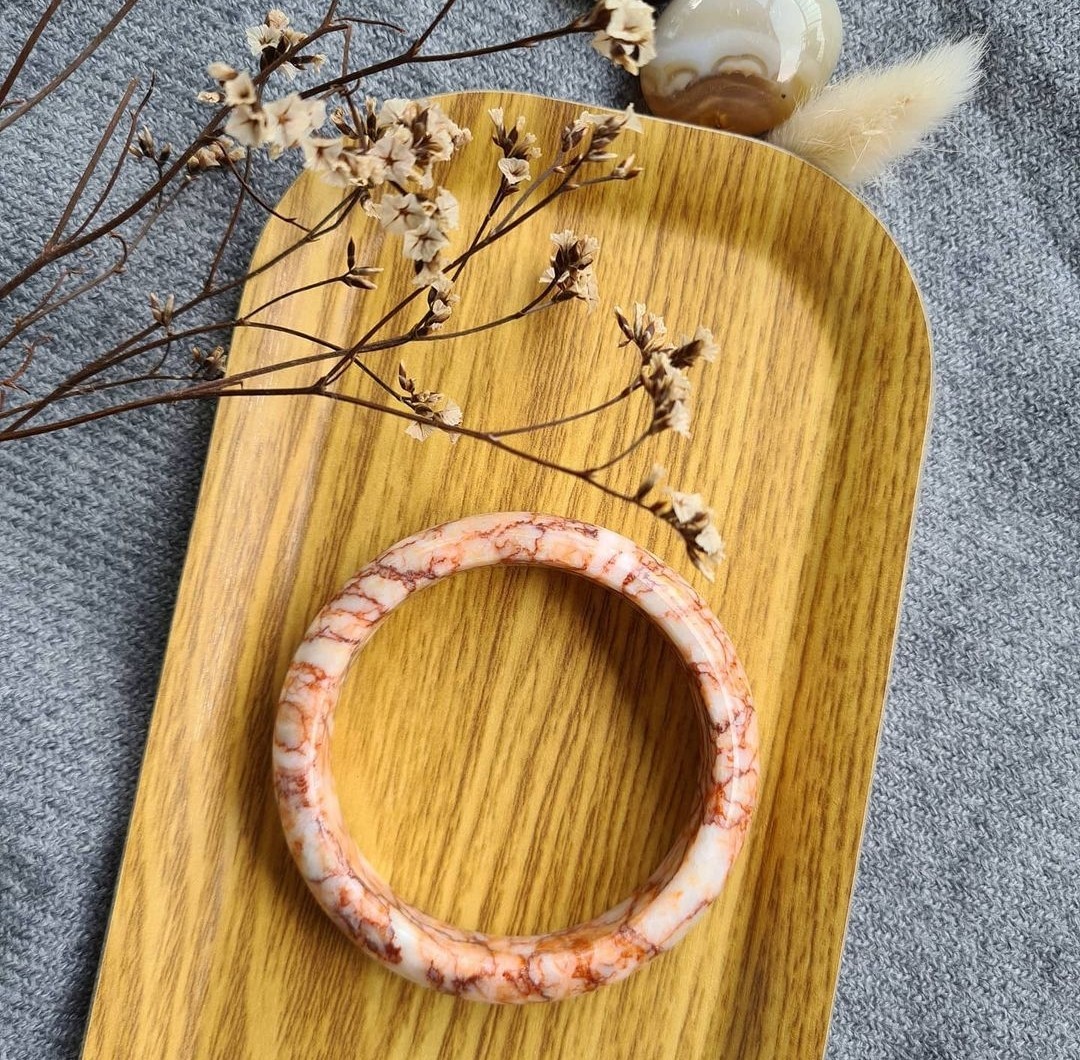 Orange cinnabar bangle Women s Fashion Jewelry Organisers