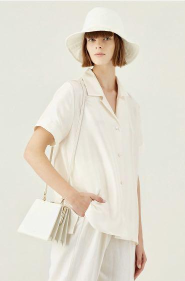 Oroton Hazel Mini Frame Shoulder Bag in Cream
