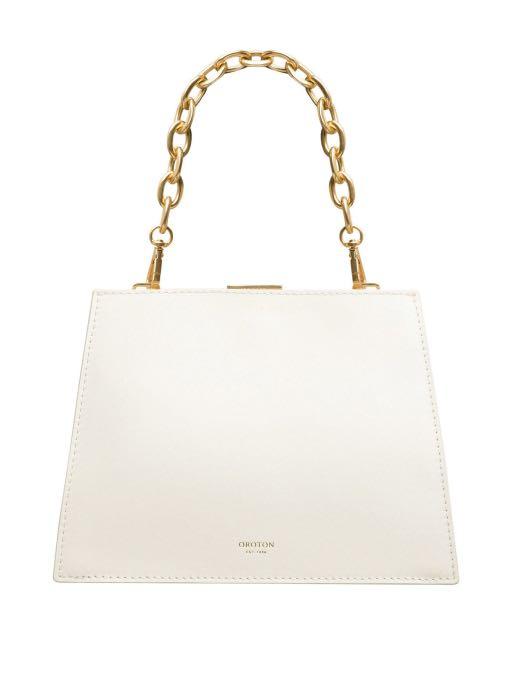 Oroton Hazel Mini Frame Shoulder Bag in Cream