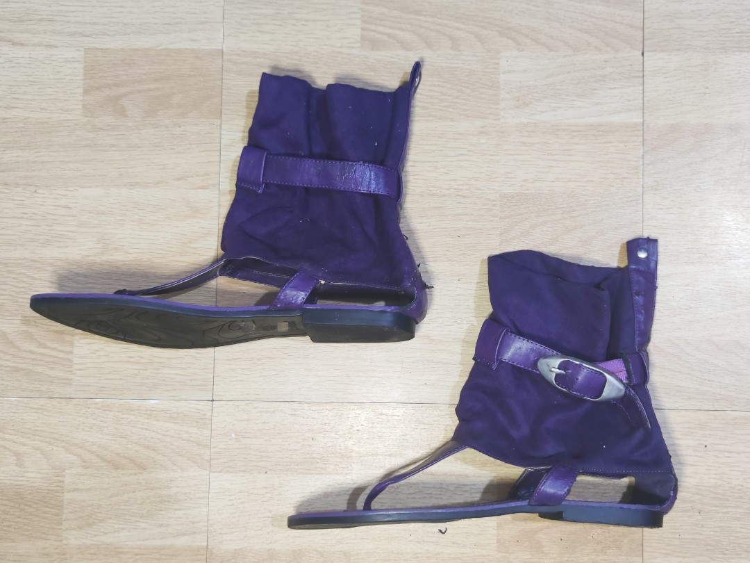 Purple Sandals, Women's Fashion, Footwear, Flats & Sandals on Carousell