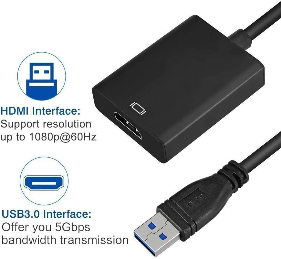 RayCue USB 3.0 to HDMI Adapter, USB to HDMI Adapter, HD 1080P Video