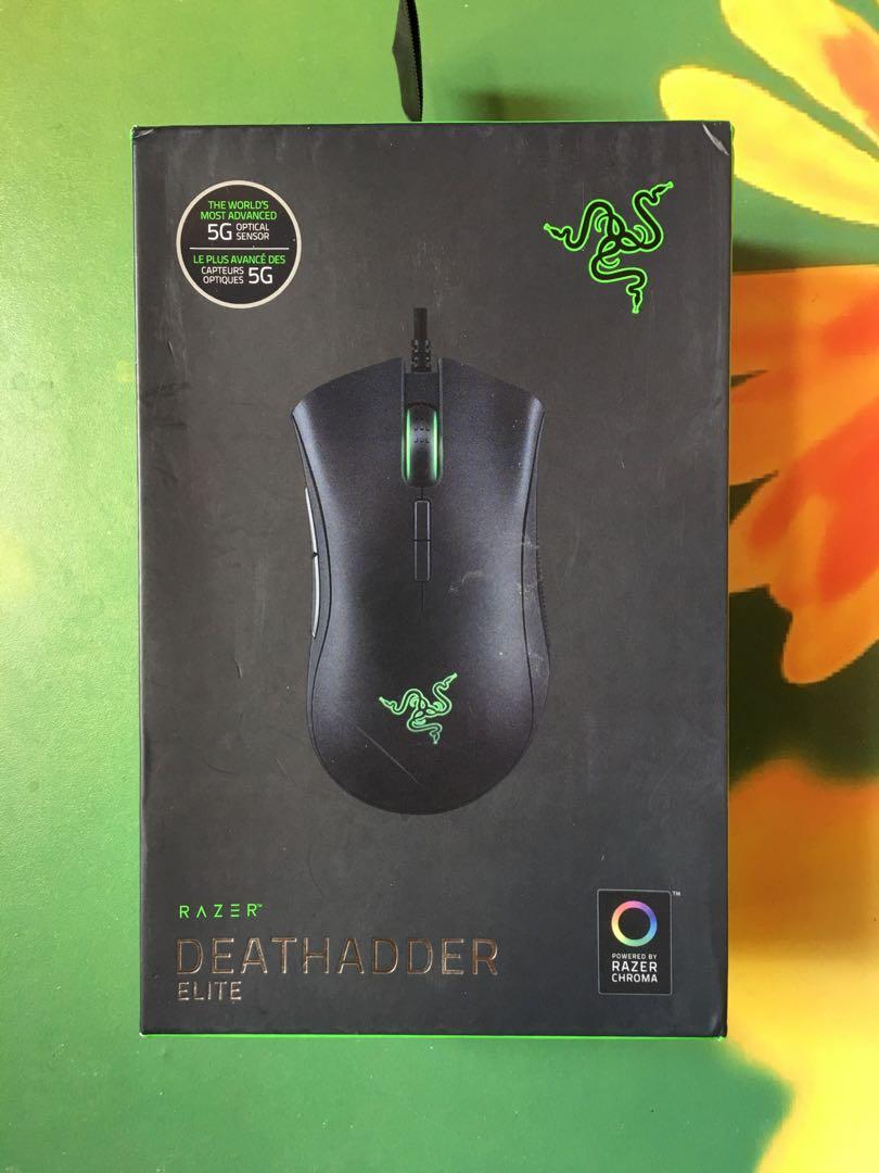 Razer Deathadder Elite Mouse 煉獄蝰蛇精英版電競滑鼠 電子產品 其他 Carousell